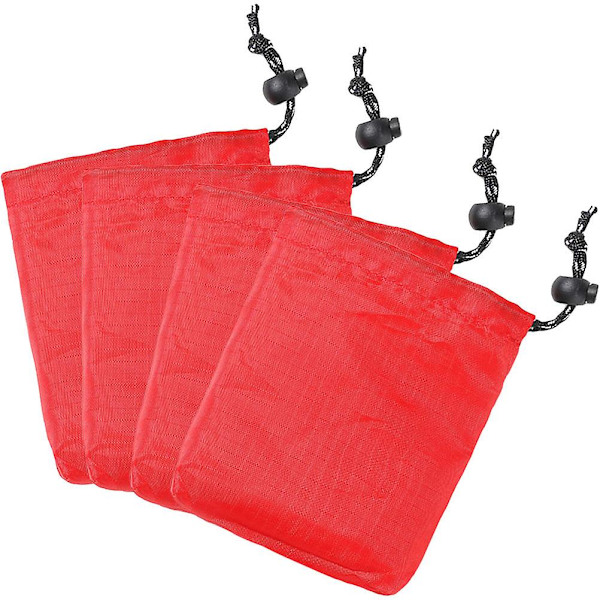 4 st Dragkedje-Presentpåsar Liten Bunt Fickförvaring Dragkedje-Väska Förpackningsväska Godispåsar Dragkedja Röd 15X13CM