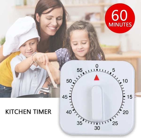 60 min mekanisk kökstimer korttidsklocka kökstimer baktimer äggtimer mekanisk vit