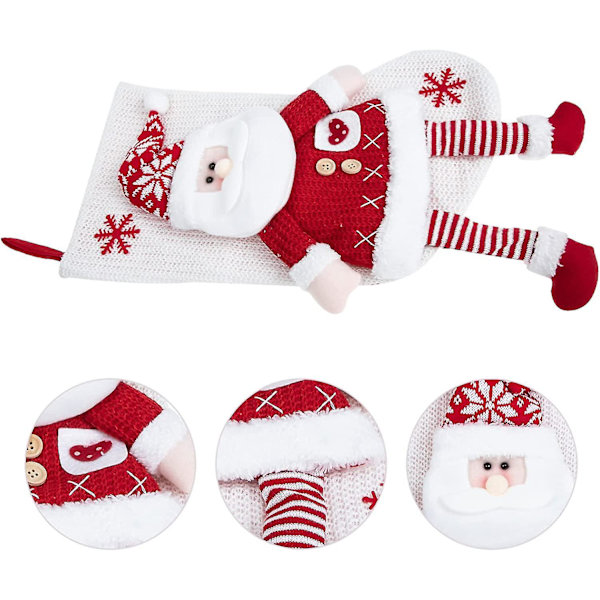 Personifierad Julstrumpa Stor Julstrumpa Anpassad Röd Och Vit Broderad Juldekoration Godispåse Väska För Träddekoration Tomte )(1st)