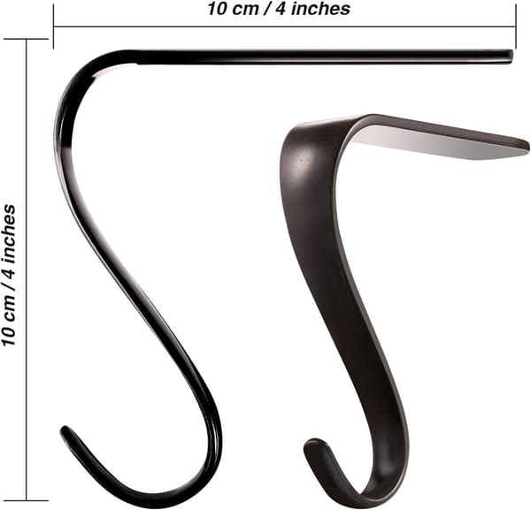 Julstrumphållare i metall för spiselkrans, hyllor