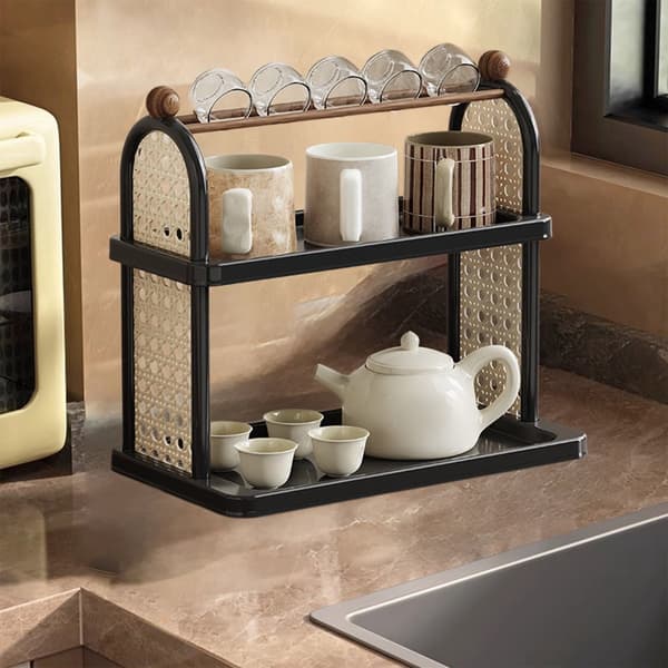 3-Tier Storage Organizer for Coffee Pods, Spice Rack Holder for Kitchen Counter with Drawer