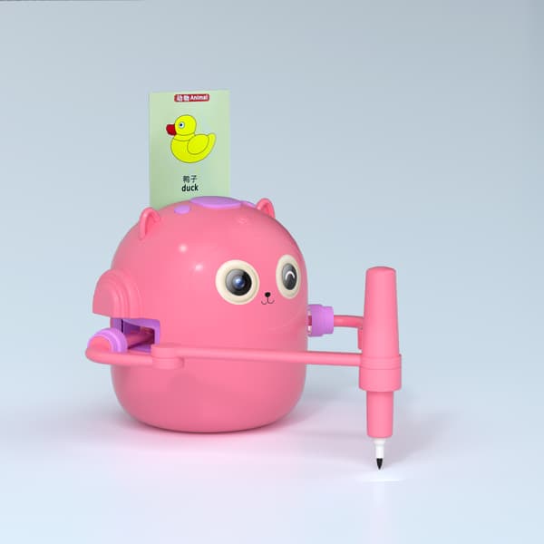 Interactive Educational Drawing Robot, 100 Drawing Cards, Intelligent Drawing Robot, Early Educational Drawing Robot Pink-FM-