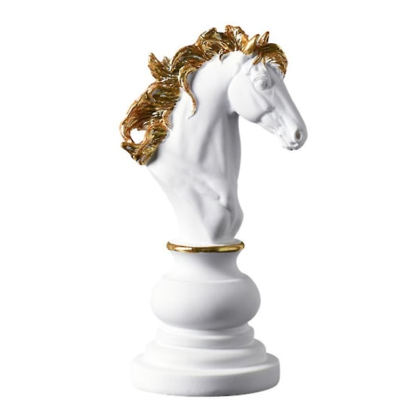 Internationellt Schack Kreativ Prydnad Resin Skulptur Kung Riddare Hem Kontor Dekoration Vit Riddare White Knight