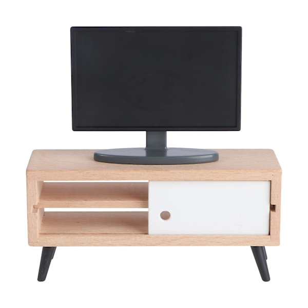 1 set DIY TV-prydnad med TV-bänk Mini apparat prydnad Chic foto rekvisita 12X6CM 12X6CM