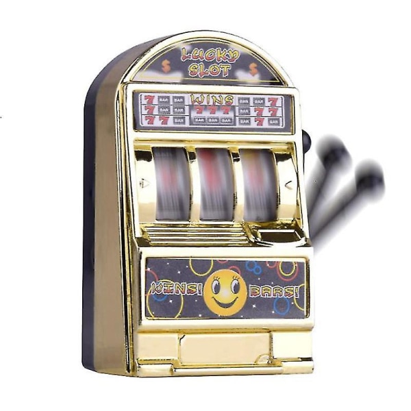 Mini Casino Lucky Jackpot Frukt Slotmaskin Spargris Game Toys Barn Vuxen Rolig Stressreducerande Leksaker Födelsedagspresent för Barn Silver