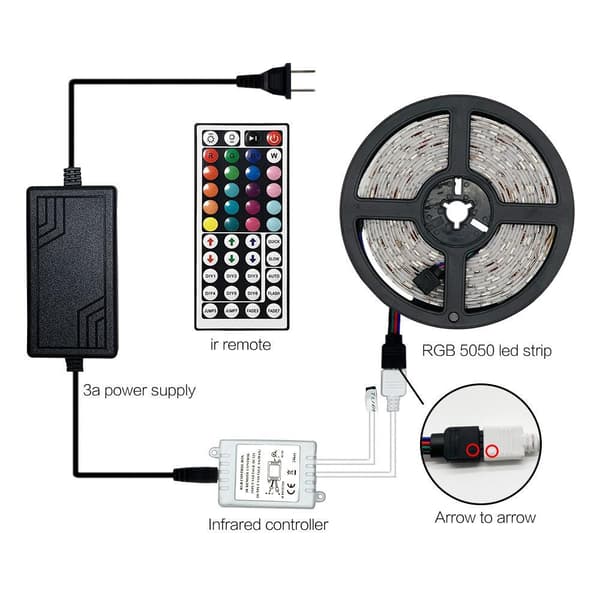 10 meter - LED-lysslynge med RGB / Lyssløyfe / LED-stripe multicolor multicolor