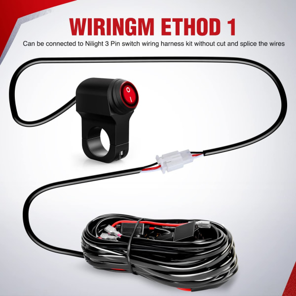 Moottoripyörän ohjaustangon kytkin Plug and Play 12V ATV ohjaustangon valokytkimen painike ON Off kytkimet sopii 7/8\" ohjaustankoihin (22mm)