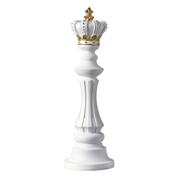 Internationellt Schack Kreativ Prydnad Resin Skulptur Kung Riddare Hem Kontor Dekoration Vit Kung White King