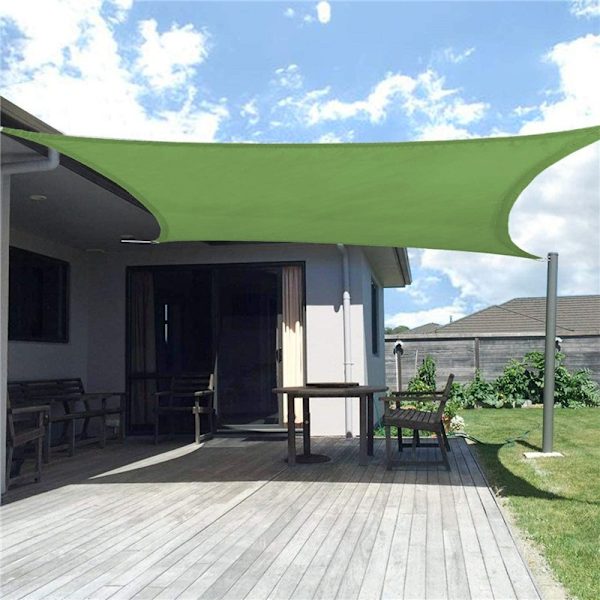 1 stk (hærgrøn på alle fire sider, ca. 2*3m) Rektangulær Skygge Sejl, Vandafvisende Markise UV Beskyttelse til Have Terrasse Udendørs Patio