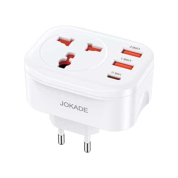 Universal 2USB + Type-C-omformer Multifunksjonell Sikkerhetskonverteringskontakt Europeisk Standard Hvit White