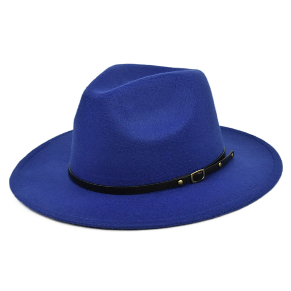 Retro topphatt vintage topphatt Fashionabel Topphatt Ulltyg Jazzhatt Vintage Topphatt för höst vinter Royal Blå