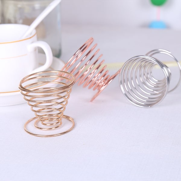 3 stk. rustfritt stål fjærtråd brett eggkopper holder serveringskopp eggbrett for egg stål eggbrett eggkopp kokte egg holder stativ