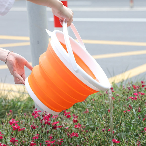 Bucket with Handle, Mop Bucket, Silicone Portable Fishing Bucket, Bucket for Cleaning, Backpacking,