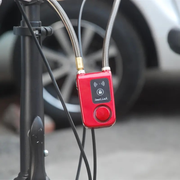 Smart Cykellås/Cykellås Bluetooth APP-kontrollerat, Cykellarmlås, 31,4 tum långt flätat stål Motorcykellås Stöldskydd, Stänksäkert Bike Alar