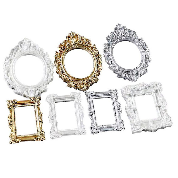 7 stk. Scrapbogsmaterialer Familiebilledramme Harpiks Scrapbooking Udsmykninger Billedramme Perlegalleri Billedramme Assorteret Farve 4,8X3,6cm