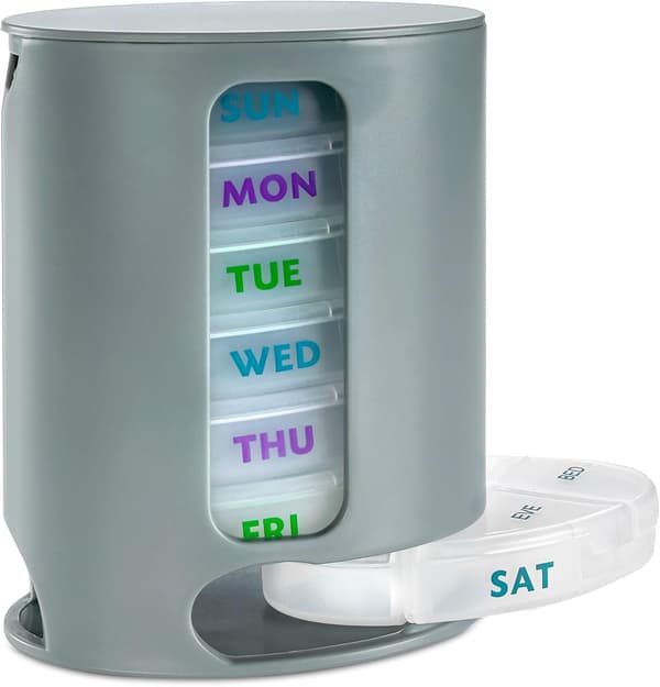 Weekly Pill Organizer, 1 Dispenser, 7 Stackable Compartments