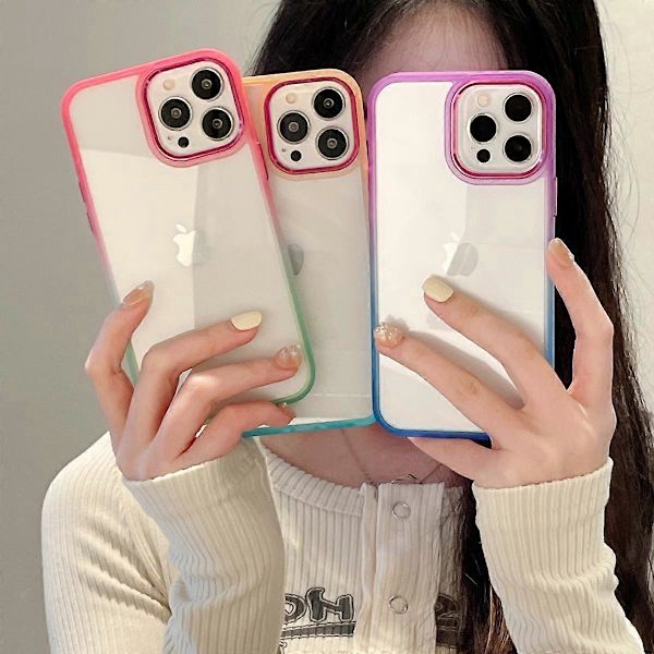 For iPhone 13 Pro Max Case Design, [No Yellowing] Shockproof Protective Case Ultra-Thin Case, Orange+Blue