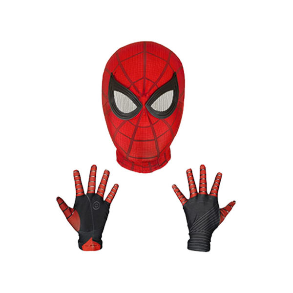 Superheltmaske og hansker Halloweenmaske Cosplaymasker for voksne/barn 2 STK Edderkopphodedeksel+hansker