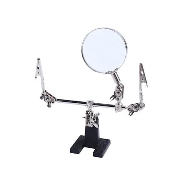 Korun Magnifying Glass, 5X Kiertävä Luppi Koruille ja Tarvikkeille 2 Kiinnitysklipsin Avulla, Auttaa Juottamisessa, Kolmas Käsi Apuväline - 4 Osaa