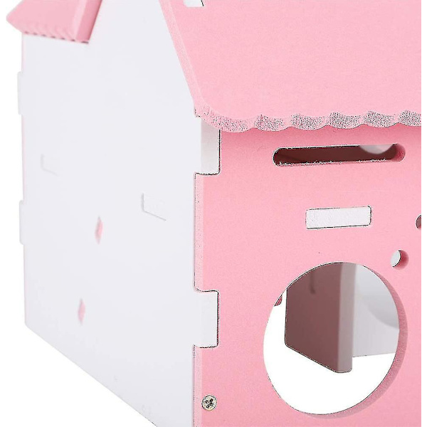 Træ Hamsterhus, Dobbeltlags Villa Balkon Samling Sovehus Pink