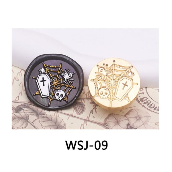 AWax Stempel Halloween Brannmaling Stempel Hode Gresskar Forsegling Voks Stempel for DIY