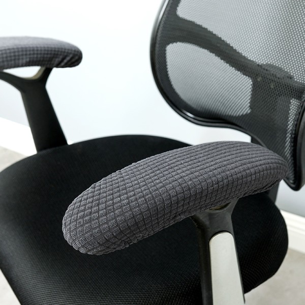 Grå 1 par armstödsöverdrag i polyester för kontorsstol - avtagbar, elastisk, tvättbar och vattentät