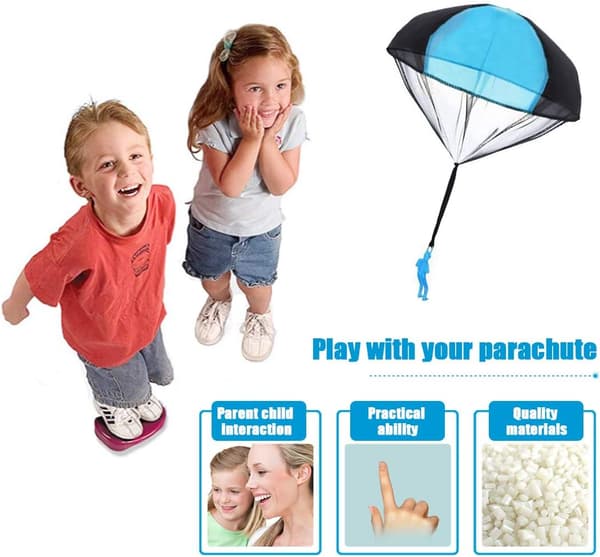 Parachute Toy, Hand Throwing Parachute Toy Set, Multicolor Parachute
