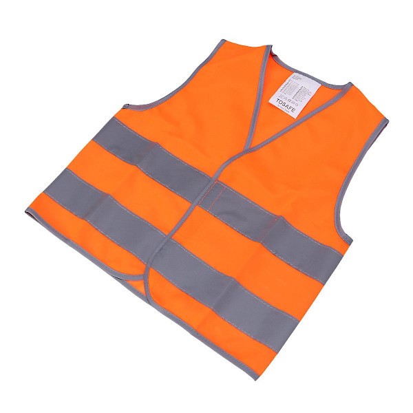 Refleksvest for barn, utendørs natt, sikkerhetsvest for gutt og jente (oransje S størrelse)S