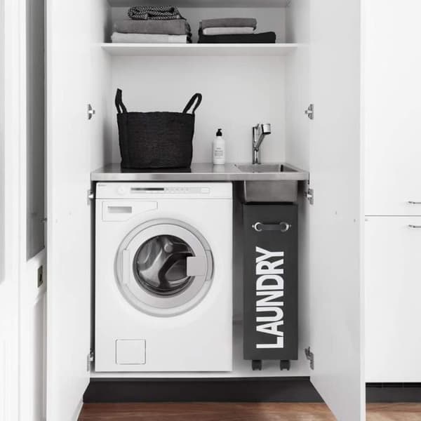 Foldable Laundry Basket with 4 Wheels 46L Slim Thin and Foldable Laundry Hamper Laundry Collector Rectangular Laundry Container