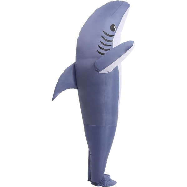 Puhallettava Shark Costume Air Blow up Jaws Jumpsuit Fancy Dress Funny Carcharias -puku Cosplay PartyAdult (150-190cm)