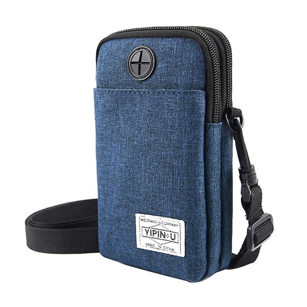 Mini Taljepose Vandtæt Fanny Pack Telefonpung Crossbody Brysttaske Holdbar Blå