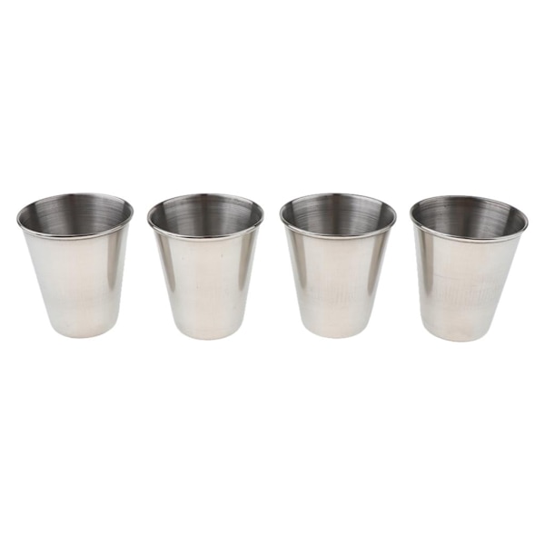4 stk rustfrie kopper for barn og voksne, stablebare, lette å bære, 70 ml