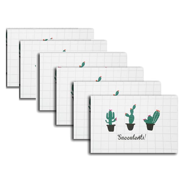 6-piece Printed Placemat, Cactus Pattern Placemat, Table Mat, Waterproof Heat Insulation Pad, Drink Coaster