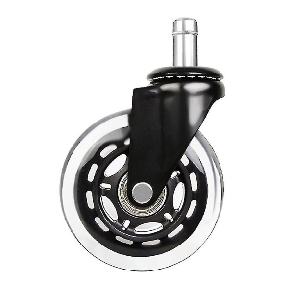3 tommer Pu Universal Hjulring Hjul Sort Stærkt bærende gennemsigtigt Hjul Kontorstol Silent Wheel Sale