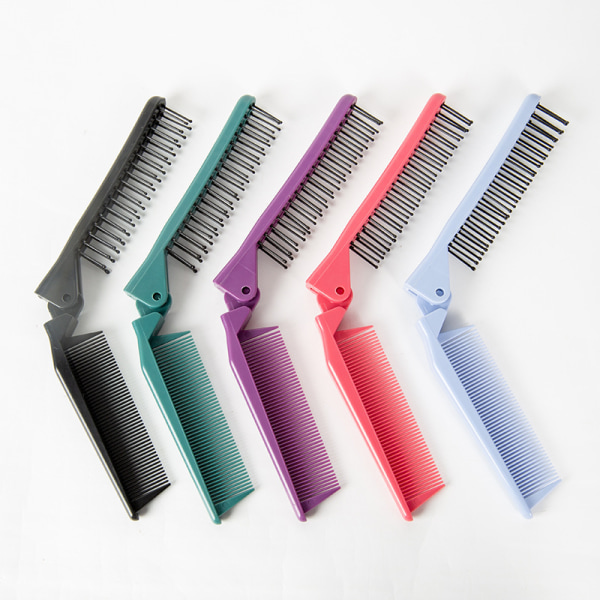 5 stk Sammenleggbar hårbørste, Reise Bærbar sammenleggbar hårbørste Sammenleggbar hårkammer Mini lommehårbørste for alt hår