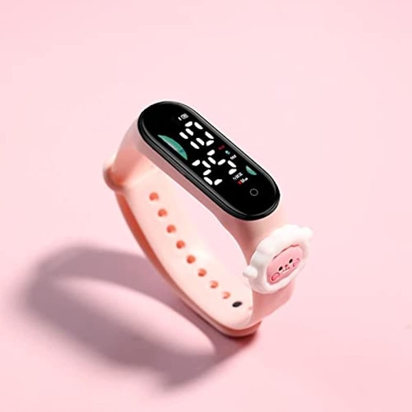 Led digital watch, tecknad vattentät watch, elektronisk sport watch för tonåringar Barn blå popsicle