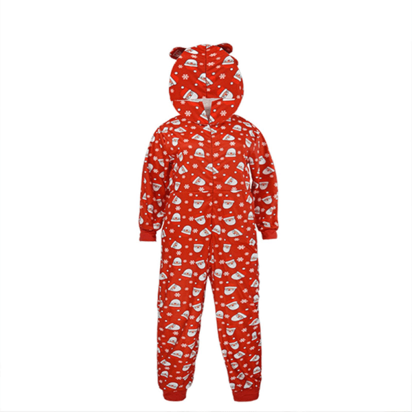 Joulupukuhaalari, hauska joulukuvioinen pitkähihainen haalari, hauska kokonainen pyjama takana vetoketjulla Ominaisuus: XXLKid Kid XXL