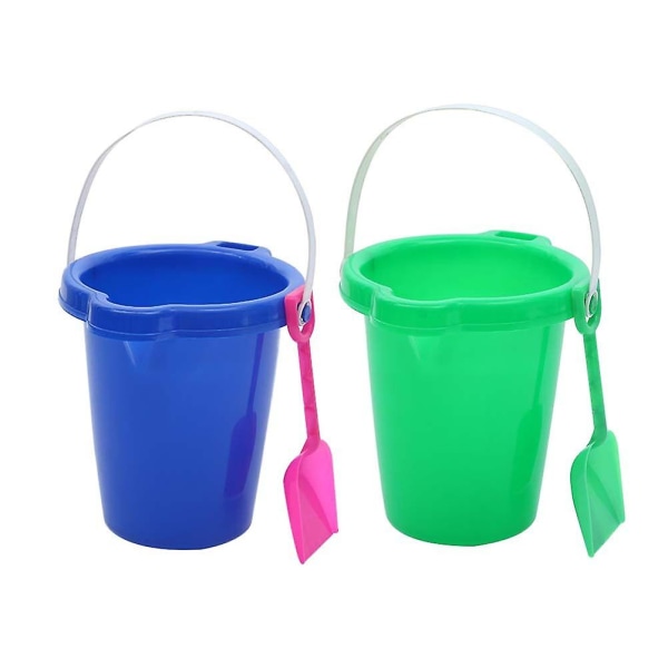 2 st Lekset för småbarn, strandspadar, barnvagn för strand, strandleksaker ? Plast liten hink snöborg Random Color 19X19CM