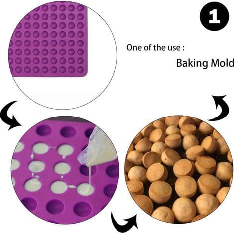 1.2 cm Round Spherical Baking Mat, High Temperature Resistant Silicone Trivet, This Drainage Mat Can Also Be Used as a Small Spherical Cake Mold.