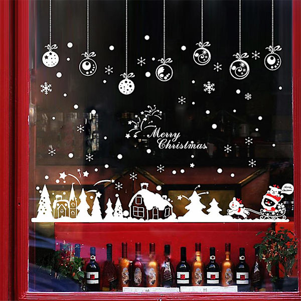God Jul Väggdekal Fönsterruta Semester Väggdekal Jultomte Väggmålning Nyår Juldekorationer Hem DecemberMulti