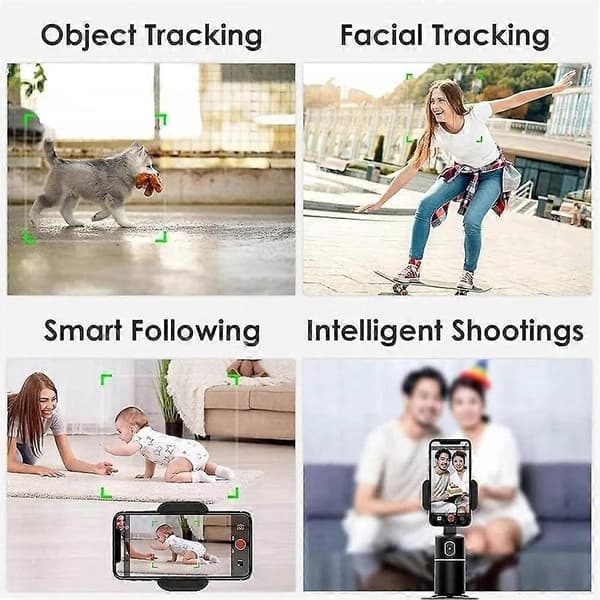 Automatic Tracking Stand, Automatic Face Tracking Stand 360 Degree Rotation Phone Holder Pink Pink