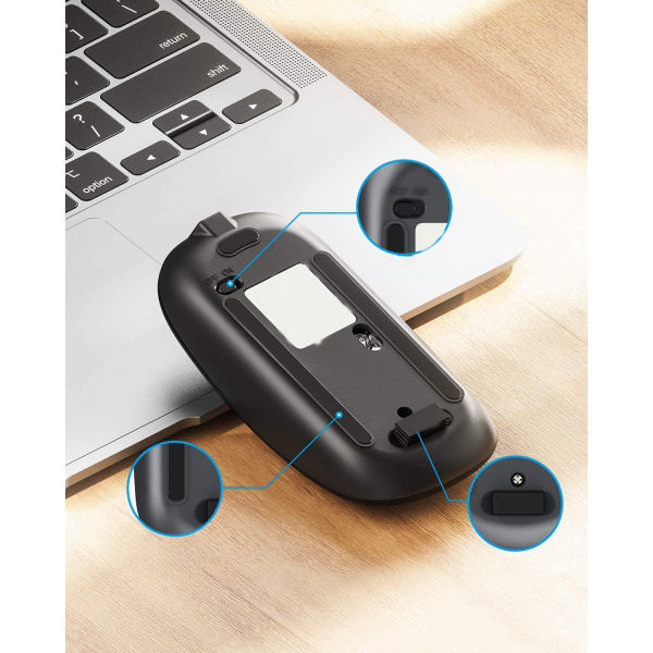 Langaton latautuva hiiri, Ultra Slim 2.4G hiljainen toiminto