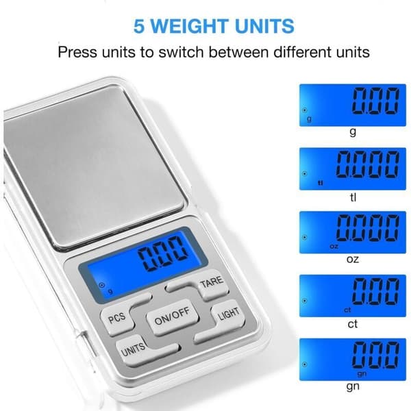 Precision Scale 0.01g-500g, Small Precision Scale with Backlit LCD Screen, Mini Precision Kitchen Scale for Kitchen, Cafe, Travel, Medicine