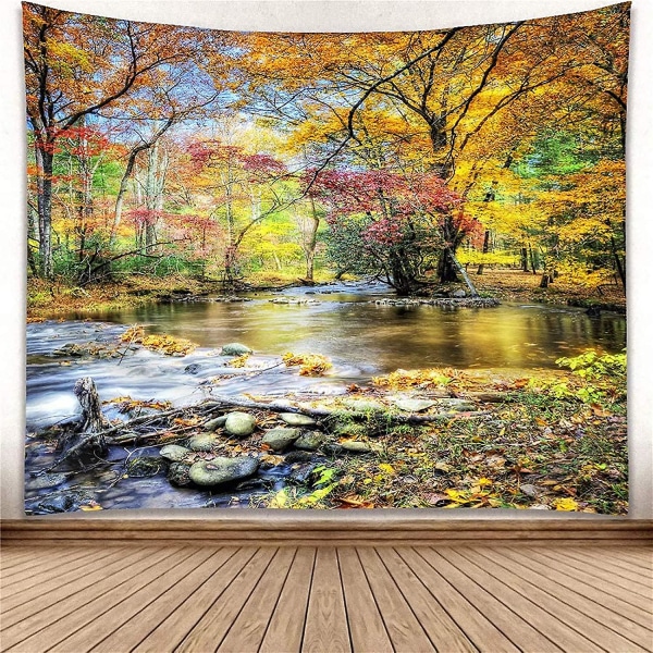 Efterårs Sæson Natur Træ Væghængende Tapestry Grøn Levende Landskab Skov Tæppe Til Badeværelse Soveværelse Vindue Stue Kollegie Kunst Dekoration 150X100cm 150X100cm