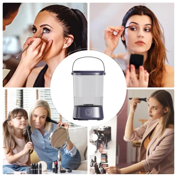 Automatic Makeup Brush and Sponge Cleaning Machine - Fast, Efficient Daily Cleaning Tool, Portable Beauty Accessory for Home [Ho]