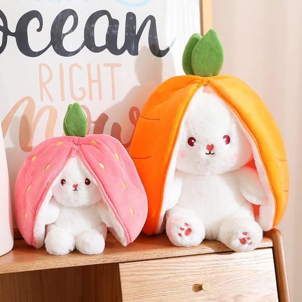 (Carrot Rabbit, 25 cm) Strawberry Rabbit transformed into a small Ra