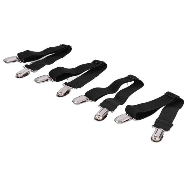 st Justerbare Lagner Seler Elastiske Bånd Clips Holder Sort