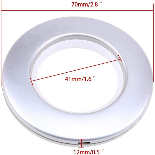 50 stk Runde Gardinstangsringe Plastik Gardinøje Ringe Klips Indvendig Diameter 42mm DIY Ringe Til Vindue Gardin Garderobe Dør Gardiner