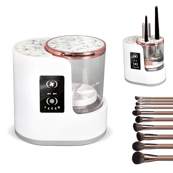 【ca】2025 Latest Model Electric Makeup Brush Cleaner, Makeup Brush Cleaning Machine with Drying Function, 2-in-1 Makeup Brush