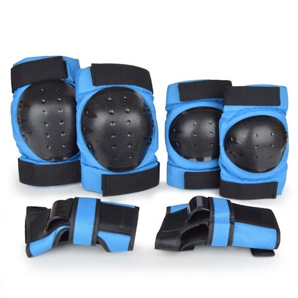 Knäskydd, armbågsskydd och handledsskydd för barn, set för flera sporter, rullskridskor, skateboard. Handledsskydd för flera sporter utomhus.